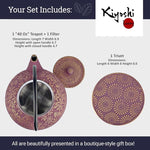 Load image into Gallery viewer, Large Japanese Cast Iron Teapot Capacity 40Oz with Trivet and Loose Leaf Tea Infuser, Cast Iron Tea Kettle Stovetop Safe. Tetsubin Coated with Enamel Interior - Purple Teapot