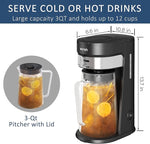 Load image into Gallery viewer, wirsh Iced Tea Maker with 3QT Pitcher, Iced Coffee Maker with Strength Control and Reusable Filter, Perfect For Iced Coffee, Latte, Tea, Lemonade, Flavored Water, Black