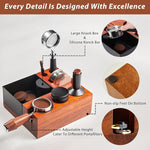 Load image into Gallery viewer, 54mm Espresso Tamping Station Knock Box - 9 in 1 Coffee Knock Box And Tamp Station Espresso Organizer Box Fit for 51mm 53mm 54mm Espresso Portafilter Distributor Tamper Puck Screen Accessories Storage