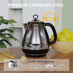 Load image into Gallery viewer, 1.7L Electric Kettles, BPA Free Tea Kettle, Hot Water Boiler Heater, Stainless Steel Teapot, Auto Shut-Off &amp; Boil-Dry Protection, 120V/1500W (Black)