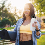 Load image into Gallery viewer, DOMICARE 32 oz Insulated Water Bottle Bulk, Vacuum Insulated Stainless Steel Sports Water Bottle with Straw Lid &amp; Spout Lid, Leakproof, Reusable - Travel, Camping, Bike, White (4 Pack)