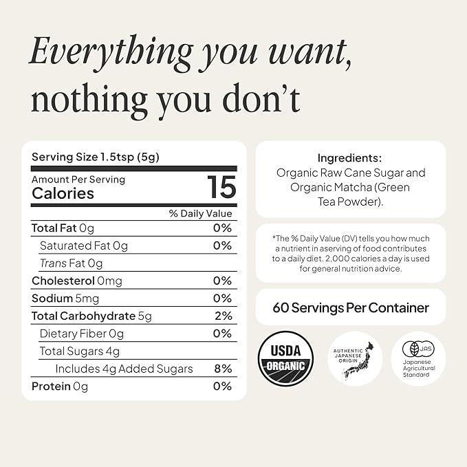 Morning Made Original Ceremonial Grade Matcha Powder | 8.46oz (240g) Resealable Tin | 60 Servings Premium Japanese Green Tea | Sweetened with Organic Sugar | Rich in Antioxidants & Energy Boosting