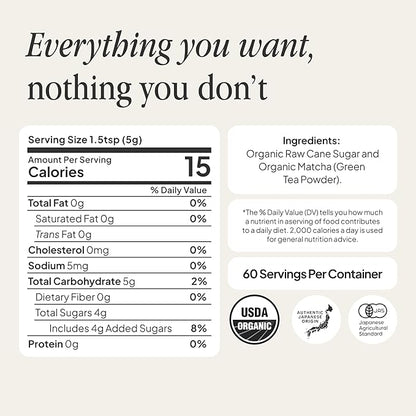 Morning Made Original Ceremonial Grade Matcha Powder | 8.46oz (240g) Resealable Tin | 60 Servings Premium Japanese Green Tea | Sweetened with Organic Sugar | Rich in Antioxidants & Energy Boosting