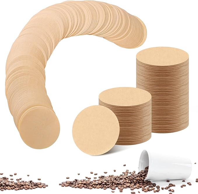 600pcs XL Replacement Coffee Filter Paper, Natural Round Coffee Filter Disposable Paper Filters Compatible with Aeropress Coffee Makers and Espresso-Style Coffee Maker
