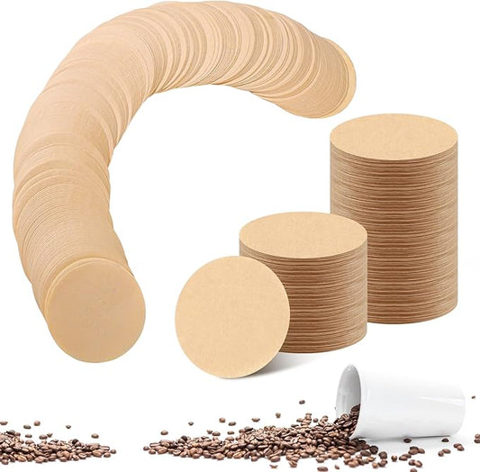 600pcs XL Replacement Coffee Filter Paper, Natural Round Coffee Filter Disposable Paper Filters Compatible with Aeropress Coffee Makers and Espresso-Style Coffee Maker