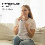 Load image into Gallery viewer, 30 oz Tumbler with Handle, Tumbler with Lid and Straw, Double Wall Vacuum Insulated Travel Mug Stainless Steel Tumbler for Hot and Cold, Cupholder Friendly (Almond Birch)