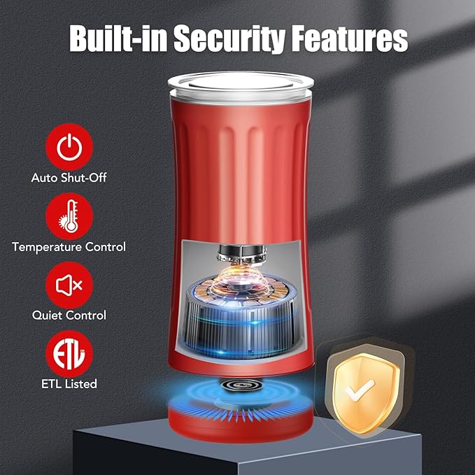 Milk Frother, Upgraded 4-in-1 Milk Frother and Steamer, Hot and Cold Foam Maker and Milk Warmer with Temperature Control & Auto Shut-Off, Frother for Coffee, Latte, Cappuccino, Matcha(Red)