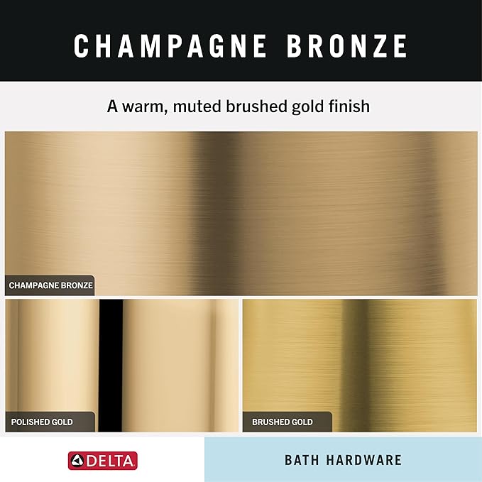 DELTA Cassidy Toilet Paper Holder, Champagne Bronze, Bathroom Accessories, 79750-CZ 3.63 x 8.38 x 3.63 Inches