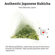 SUGIMOTO TEA Japanese Kukicha Stem Green Tea Bags 20 Count Pack of 1