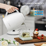 Load image into Gallery viewer, BUYDEEM K640 Stainless Steel Electric Tea Kettle with Auto Shut-Off and Boil Dry Protection, 1.7 Liter Cordless Hot Water Boiler with Swivel Base, 1440W, Arctic White