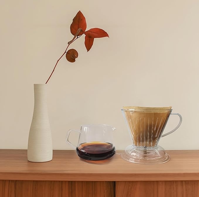 Coffee Dripper with Coffee Filters Drip Coffee Maker Pour Over 100 coffee Filters Large 18 oz BPA Free