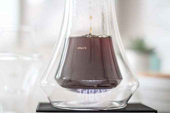 KRUVE EVOKE Coffee Carafe - Elegant Double-Wall Glass Design, 20oz (600ml) Capacity for Perfectly Brewed Coffee, Ideal for Entertaining Guests and Coffee Lovers, Keeps Your Brew Hot and Hands Cool