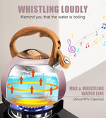 Load image into Gallery viewer, Tea Kettle for Stove Top, 3.2QT Whistling Tea Pots with Wood Parttern Handle, Stainless Steel Teapot for Home and Kitchen (Purple Gradient)