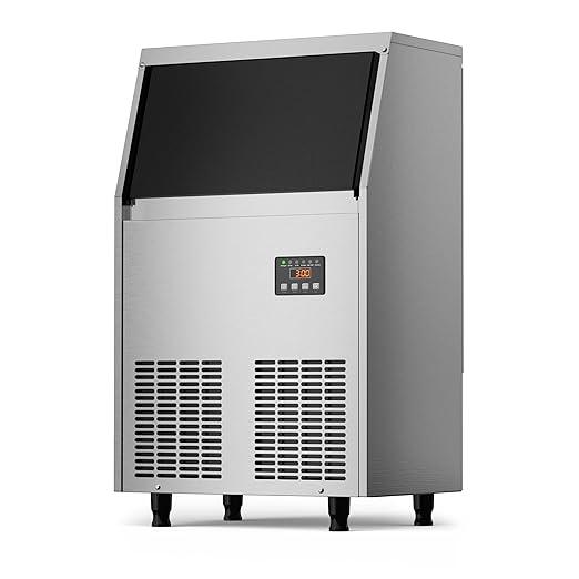 Coolski Commercial Ice Maker Machine, 150LBS/24H Under Counter Ice Maker with 35LBS Ice Storage,Stainless Steel Freestanding Ice Maker for Restaurant, Home, Bar, Office, Party, Outdoor Activities