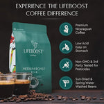 Load image into Gallery viewer, Lifeboost Organic Coffee Beans Medium Roast - Low Acid Single Origin Non-GMO Organic Whole Bean Coffee - Third Party Tested For Mycotoxins &amp; Pesticides - 12 Ounces
