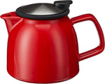Load image into Gallery viewer, FORLIFE Bell Ceramic Teapot with Basket Infuser, 26-Ounce/770ml, Red