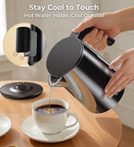 Load image into Gallery viewer, Electric Kettle 1.0L 1200W, 7 Temp Settings, 4H Keep-Warm, Fast-Boil Stainless Steel Electric Tea Kettle, 120V Water Boiler with Auto-Shut Off, Cool Touch PP Exterior for Home Office, Black