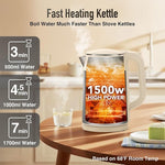 Load image into Gallery viewer, Mecity Electric Kettle 1.7L Touch Screen Temperature Control Water Boiler, No Plastic Contact with Water. 6 Presets For Tea and Coffee, 2 Hours Keep Warm, Cream &amp; Stainless Steel Color