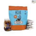 Load image into Gallery viewer, Stella Blue Cold Brew Coffee Bags, Miss Peaches Blend, Medium Roast Ground Coffee, Smooth, Bold and Refreshing 100% Arabica, 6 Brew Packets, Makes 24 Cups, Rainforest Alliance Certified