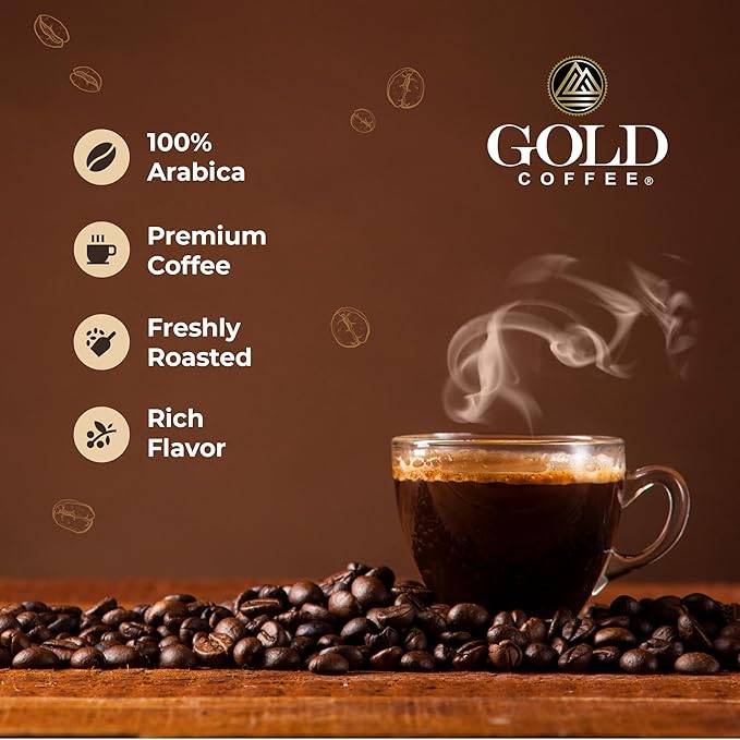 Gold Coffee | Kanaloa Premium House Blend, Medium Roast, Whole Bean | 100% Arabica Coffee | 1 lb. (Pack of 4)