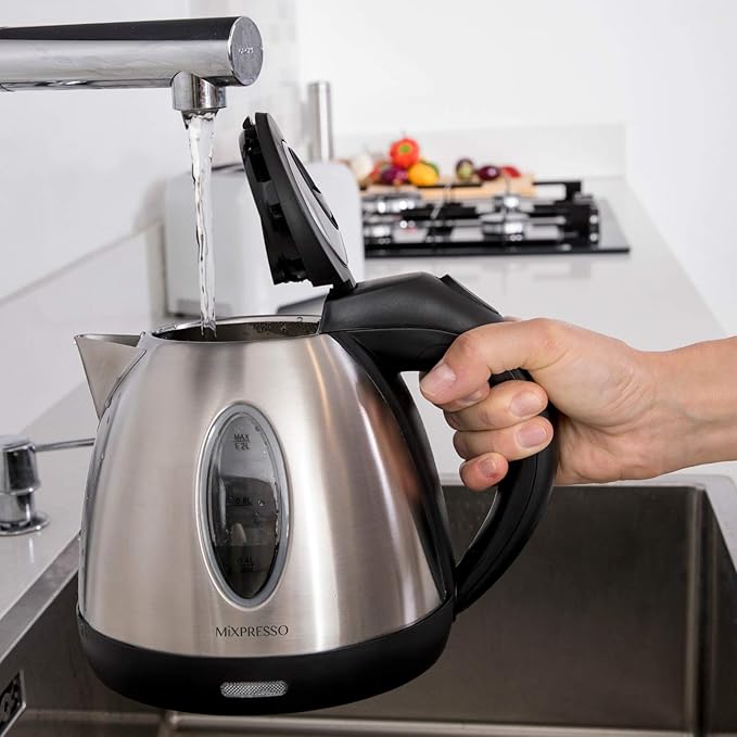 Mixpresso 1.2L Stainless Steel Small Electric Kettle, Cordless 1500w Fast Boiling Pot, Portable Hot Water Electric Tea Kettle With Boil Dry Protection & Auto Shut-Off