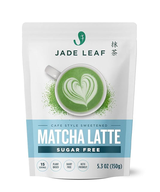 Jade Leaf Matcha Organic Cafe Style Sugar Free Matcha Latte Green Tea Powder, Premium Barista Crafted Mix, Authentically Japanese, 15 Servings (5.3 Ounce Pouch)
