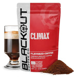 Load image into Gallery viewer, Blackout Coffee Climax Amaretto, Irish Cream &amp; Kahlua Flavored Ground Coffee – Medium Roast, Smooth Taste, Guilt-Free Indulgence – Freshly Roasted 12oz Bag.