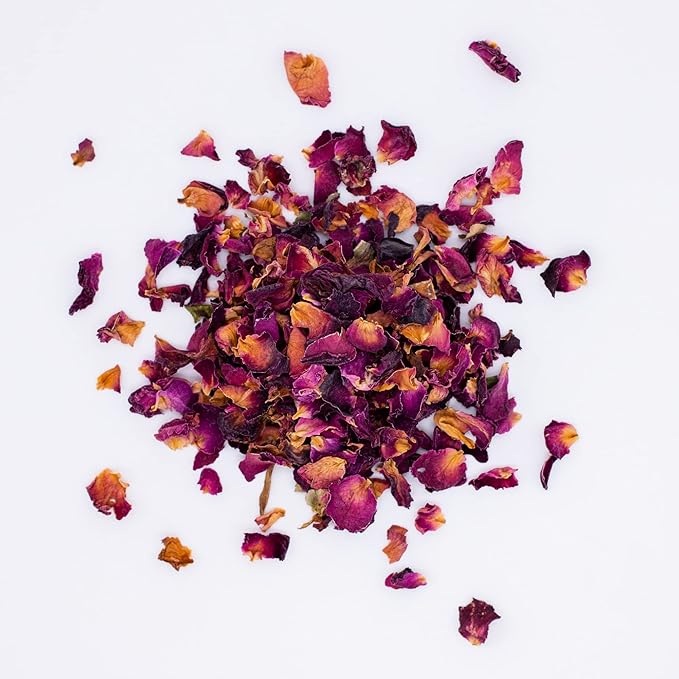 MagJo Naturals Red Rose Petals, Dried, Culinary Grade A, Harvested from Faiyum Oasis in Egypt (8 oz)