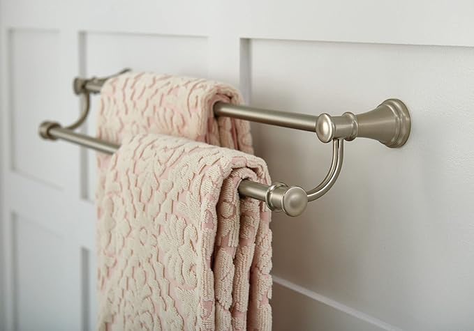 Moen YB6422BN Belfield 24-Inch Bathroom Double Towel Bar, Brushed Nickel