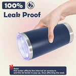 Load image into Gallery viewer, 20oz Tumbler Bulk Stainless Steel Tumbler Cup with Lid Vacuum Insulated Double Wall Travel Mug, Durable Powder Coated Travel Coffee Tumbler Mug for Hot &amp; Cold Drinks, Navy,12 Pack