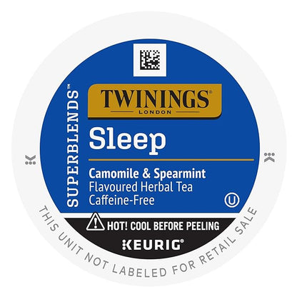 Twinings Sleep Herbal Tea 72 K-Cup Pods for Keurig, 12 Count (Pack of 6), Formerly Nightly Calm, Camomile, Spearmint, & Lemongrass, Naturally Caffeine-Free, Enjoy Hot or Iced