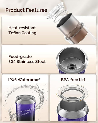 Maestri House Milk Frother, 3-in-1 Hot & Cold Mik Frothing Steamer, 8.12OZ/240ML Touch Control Foam Maker, Compact Space-saving Design for Latte, Cappuccino and Warm Milk