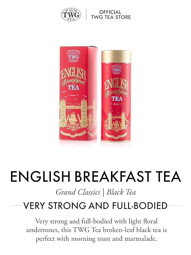 TWG Tea | English Breakfast Tea | Black Tea | Full-Bodied with Floral Undertones | Haute Couture Tin, 110g | Gift Set