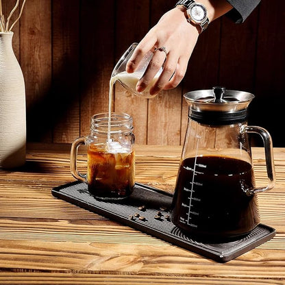 Aquach 34 Oz Cold Brew Coffee & Iced Tea Maker – Airtight Lid, Dishwasher Safe, Borosilicate Glass Caraf