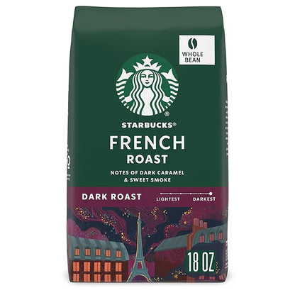 Starbucks Whole Bean Coffee, Dark Roast Coffee, French Roast, 100% Arabica, 1 bag (18 oz)