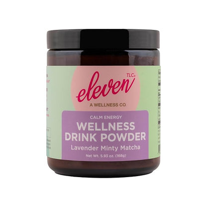 Eleven TLC Mint Matcha Powder with Lavender – Sugar-Free Japanese Green Tea for Lattes, Mocktails, Smoothies – Calm Energy, L'Theanine, Vegan, Low-Calorie, Barista-Approved Wellness Mix, Packaged Glass Jar