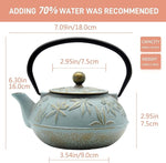 Load image into Gallery viewer, Cast Iron Teapot Tea Kettle with Stainless Steel Infuser for Stovetop Safe Coated with Enameled Interior Japanese Tetsubin with Maple Leaves Pattern(30.4oz/900ml) (Color-5)