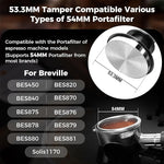 Load image into Gallery viewer, IKAPE 53MM Coffee Tamper Set Black 6 IN 1, Espresso Tamper, Distributor, Magnetic Dosing Funnel, Silicone Mat, Puck Screen, Cleaning Towel