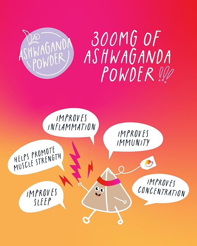 High Caffeine Tea (140 mg) - Kubo Tea: Organic Energize Yerba Mate Green Tea Bags for Clean Energy & Focus | Healthy Coffee Substitute | Ashwagandha Root Blend | 20 Ct | Compostable Packaging