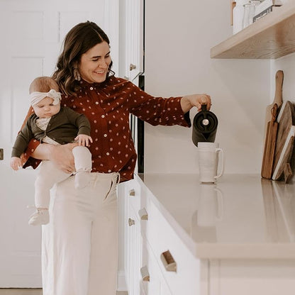 HASTINGS 40 Oz Pour Over Coffee Maker Set with Double Layer Reusable Stainless Steel Filter 8-Cup and Wood Handle - Dual Wall Heat Resistant Drip Coffee Brewer, Pour Over Coffee Dripper Carafe, Black