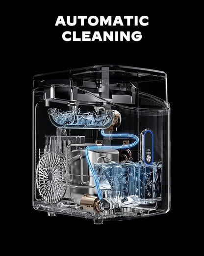 Silonn Nugget Ice Maker Countertop, Pebble Ice Maker with Soft Chewable Ice, One-Click Operation Ice Machine with Self-Cleaning, 33lbs/24H for Home,Kitchen,Office