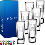 Load image into Gallery viewer, Personalized Shot Glasses Set of 6 Black Bottom Custom 2 oz Cordial Shot Glass Initial and Name for Gifts, Weddings, Birthdays, Party, Event, Decorations