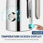 Load image into Gallery viewer, SUSTEAS Electric Kettle - 57oz Hot Tea Water Boiler with Thermometer, 1500W Fast Heating Stainless Steel Pot, Cordless LED Indicator, Auto Shut-Off &amp; Boil Dry Protection, Silver