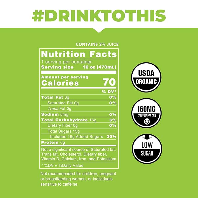 CLEAN Cause Low Calorie Variety Pack Yerba Mate Tea Sparkling, USDA Organic Energy Drink Alternative, Low Sugar, 160mg Natural Caffeine, Soda Alternative, Plant-Based (16oz cans, 12-Pack Case)