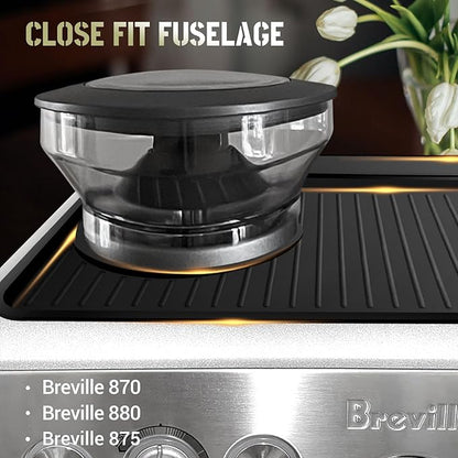 Tamping Mat for Breville 870/880, Espresso Tamper Mat, Food Grade Silicone Non-Slip, 11in x 9.25in, Waterproof Heat Resistant, Espresso Tamping Station for Espresso Machine Barista Accessories (Black)