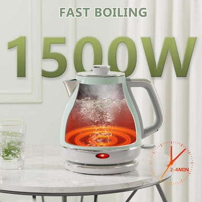Electric Tea Kettle, 1500W /1.0L Hot Water Boiler Heater Pot, Retro Small Electric Kettle, 100% Stainless Steel BPA Free Electric Teapot, Auto Shut-Off & Boil-Dry Protection
