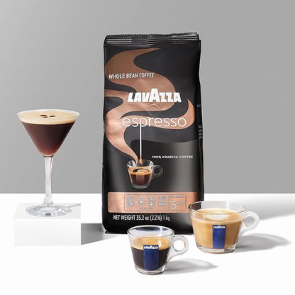 Lavazza Espresso Whole Bean Coffee, Medium Roast, 100% Arabica, 2.2 lb Bag (Pack of 6)