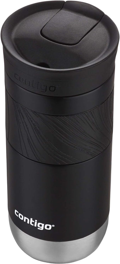 Contigo Byron Vacuum-Insulated Stainless Steel Travel Mug with Leak-Proof Lid Reusable Coffee Mug or Water Bottle BPA-Free 16oz Licorice Keeps Beverages Hot for 6 Hours or Cold for 12 Hours
