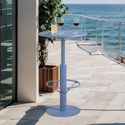 Minimalist High Pub Table 41.3inch Tall Bar Table Modern Patio Table for Backyard Retro Dinner Table in Home Kitchen Industrial Metal Display Stand