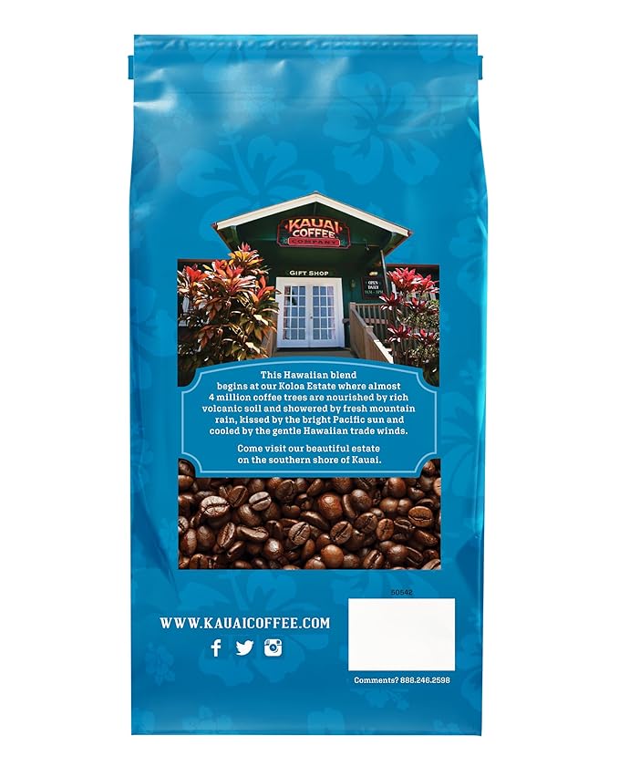 Kauai Coffee Whole Bean Coffee – Smooth, Non-Bitter Medium Roast Pure Arabica – Sweet Aroma, Hint of Nuttiness – Grown on Hawaii's Largest Coffee Farm – Vanilla Macadamia Nut, 1 Pack of 24oz